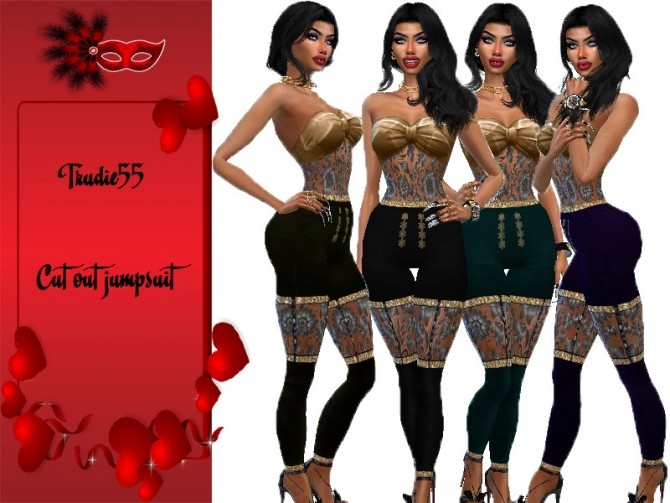 Sims 4 Cut out jumpsuit by TrudieOpp at TSR