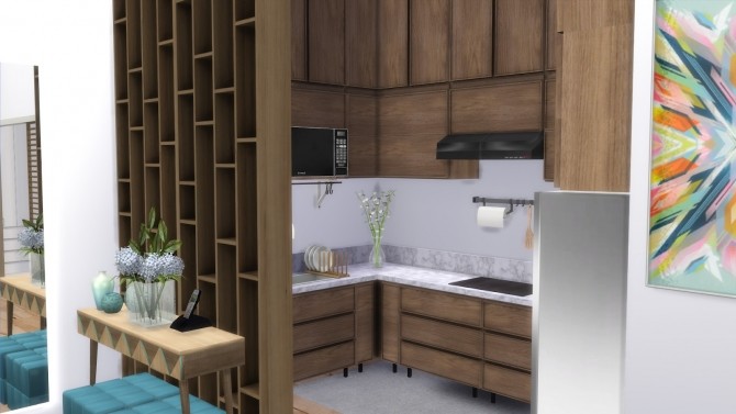 Sims 4 Couples Chic Studio Apartment at Dinha Gamer