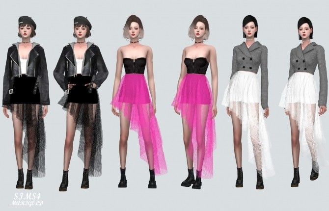 Sims 4 Asymmetric Mini Skirt at Marigold