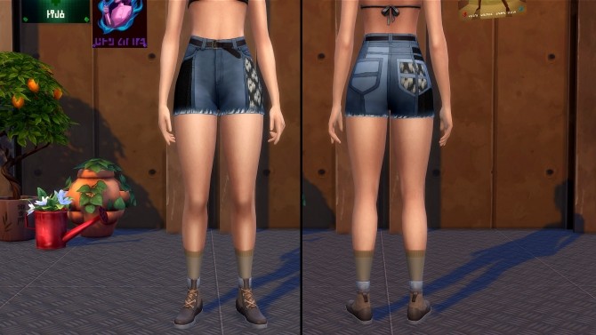Sims 4 Ikat Denim Shorts by SimSlayer42 at Mod The Sims