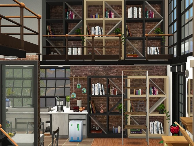 Sims 4 Eric industrial small house by melapples at TSR
