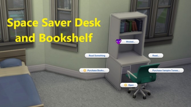 Sims 4 Space Saver Desk + Bookshelf by EynSims at Mod The Sims
