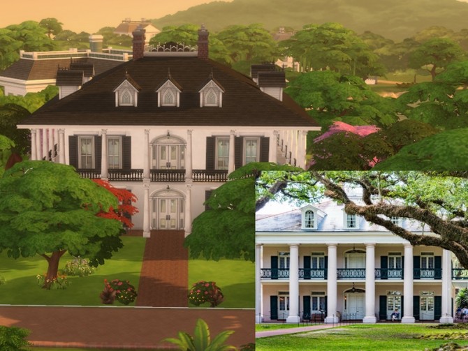 Sims 4 Oak Alley mansion by NewBee123 at TSR