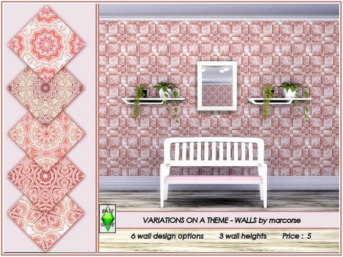 Sims 4 Variations on a Theme Walls by marcorse at TSR