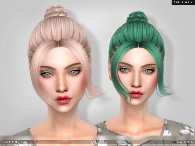 Sims 4 Demi Hair 116 by TsminhSims at TSR