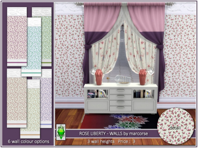 Rose Liberty Walls by marcorse at TSR » Sims 4 Updates