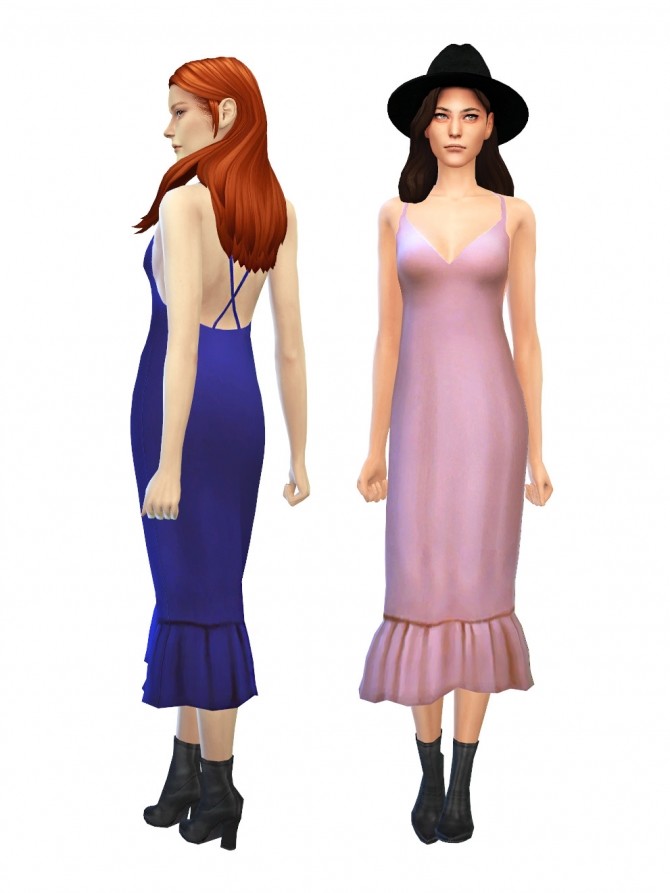 Sims 4 FREYA SLIP DRESS by Christina at Sulsulhun