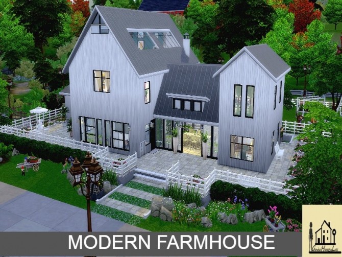 Sims 4 Modern Farmhouse by GenkaiHaretsu at TSR