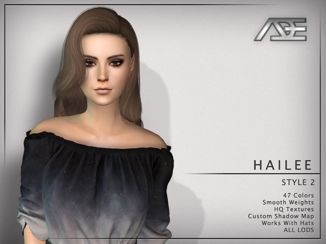 Sims 4 Hailee Style 2 Hairstyle by Ade at TSR