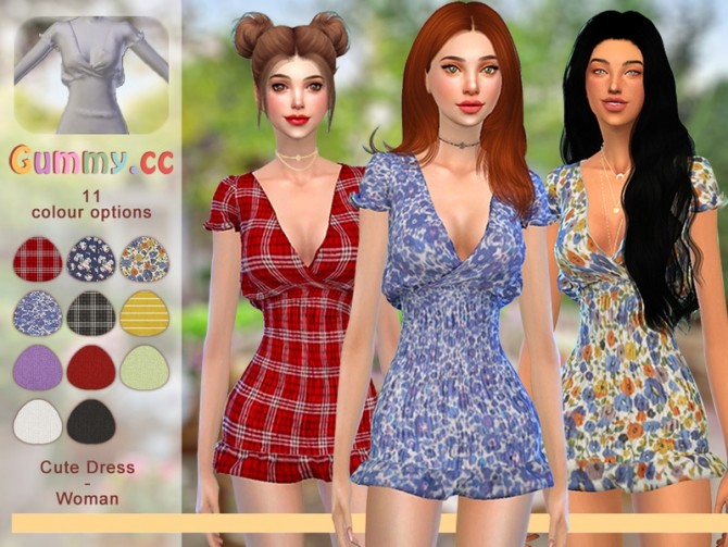 Sims 4 Gummy Floral Dress by Gummy.cc at TSR