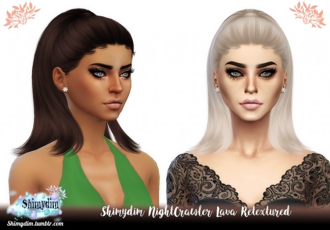 Sims 4 NightCrawler Lava Hair Retexture Naturals + Unnaturals at Shimydim Sims