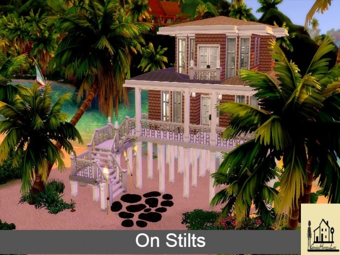 Sims 4 On Stilts beach house by GenkaiHaretsu at TSR