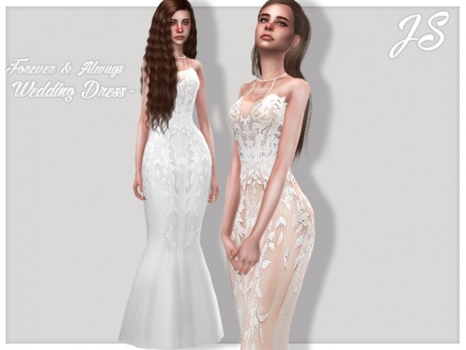 Sims 4 Forever & Always Wedding Dress by JavaSims at TSR