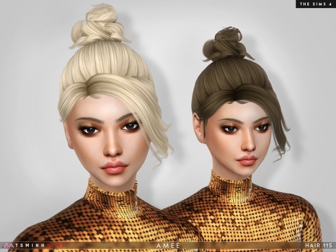 Sims 4 Amee Hair 115 by TsminhSims at TSR