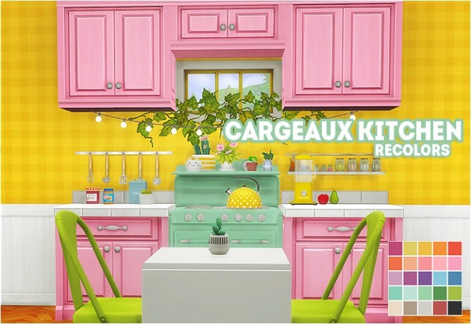 Sims 4 Cargeaux kitchen recolors at Lina Cherie