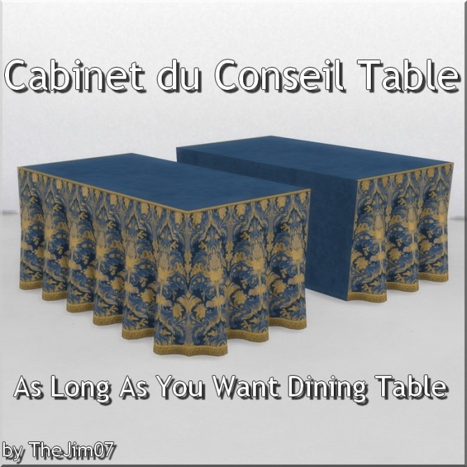 Sims 4 Cabinet du Conseil Dining Table by TheJim07 at Mod The Sims