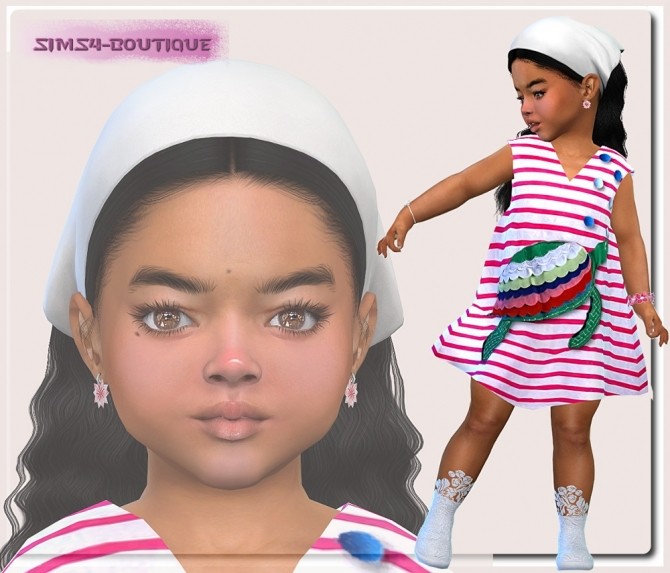 Sims 4 Turtles Dress for Toddler Girls at Sims4 Boutique