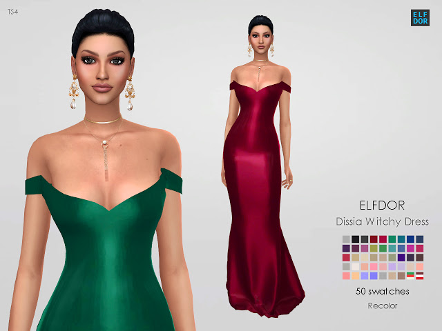 Sims 4 Dissia Witchy Dress RC at Elfdor Sims