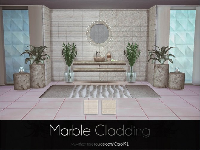 Sims 4 Marble Cladding wall by Caroll91 at TSR