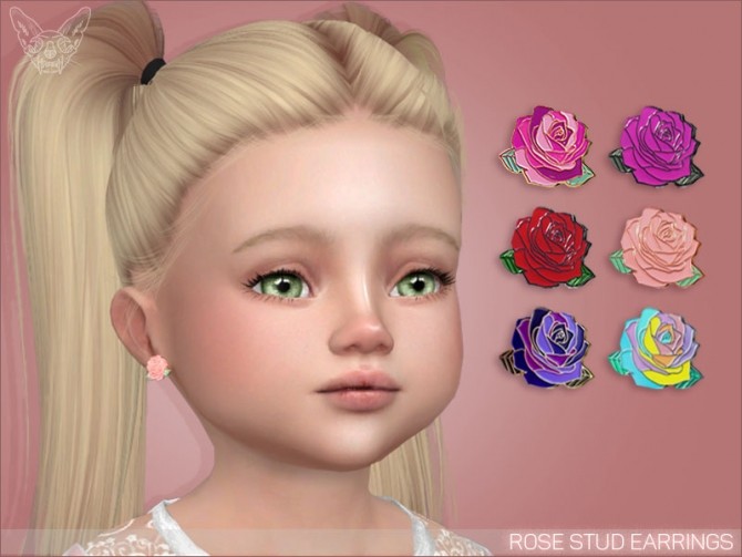 Sims 4 Rose Stud Earrings For Toddlers at Giulietta