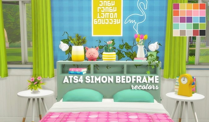 Sims 4 Ats4 simon bedframe recolors at Lina Cherie