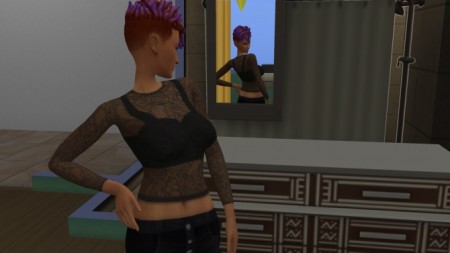 Cropped lace shirt for women by SilverTPGG at Mod The Sims