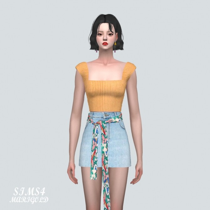 Sims 4 Knit Sleeveless Crop Top at Marigold