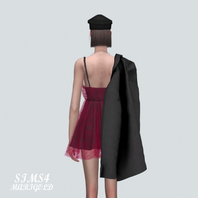 Sims 4 Unique Jacket With ShaSha Mini Dress at Marigold