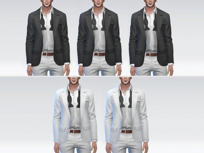Sims 4 Open Suit Jacket (Undone Bow Tie) by Darte77 at TSR