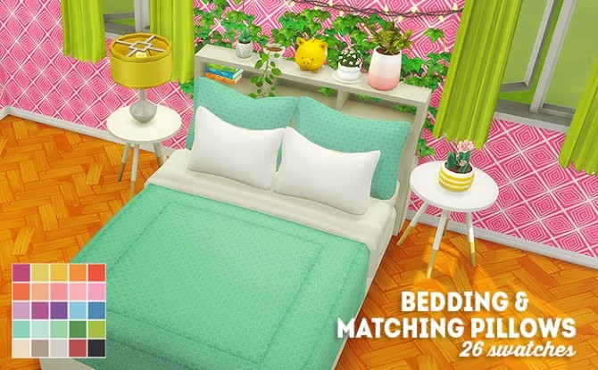 Sims 4 Matching bedding & pillows at Lina Cherie