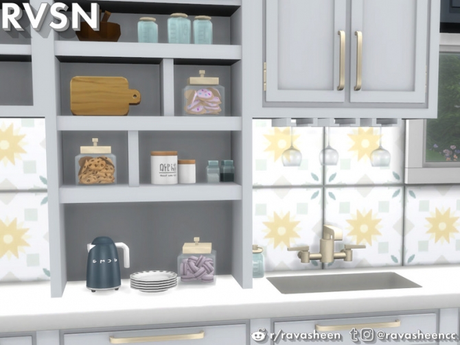 Simmer Down Kitchen Clutter Set by RAVASHEEN at TSR » Sims 4 Updates