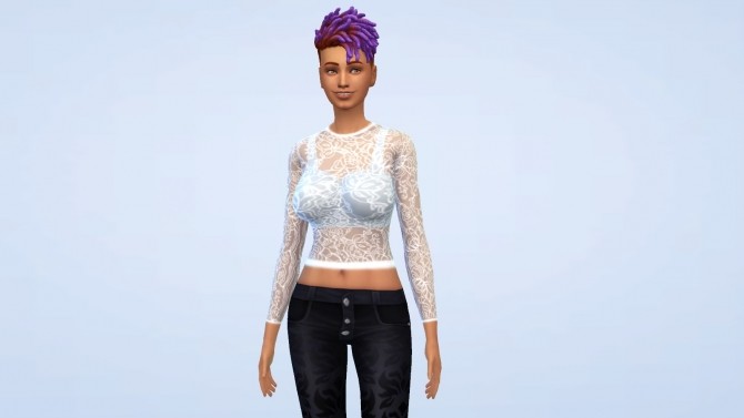 Sims 4 Cropped lace shirt for women by SilverTPGG at Mod The Sims