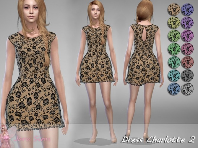 Sims 4 Dress Charlotte 2 by Jaru Sims at TSR