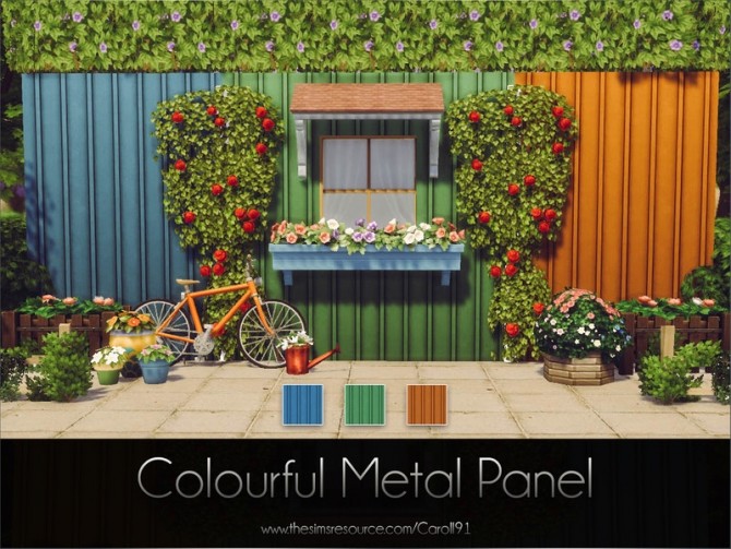 Sims 4 Colourful Metal Panel by Caroll91 at TSR
