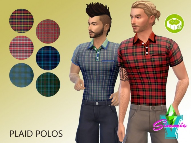 Sims 4 Plaid Polos by SimmieV at TSR