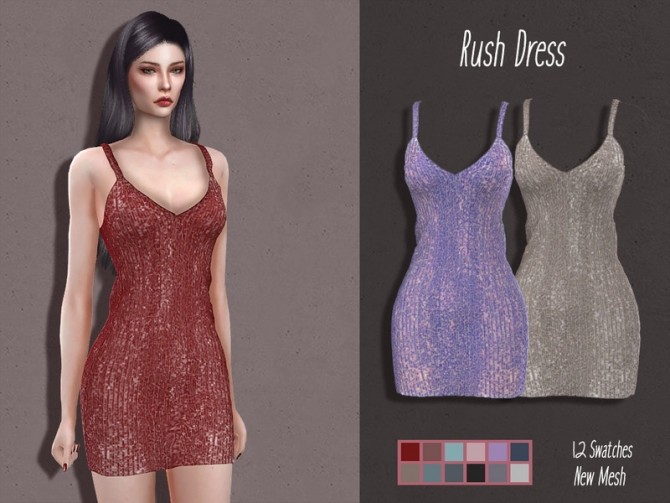 Sims 4 LMCS Rush Dress by Lisaminicatsims at TSR