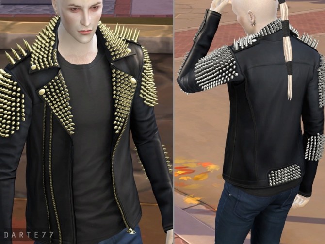 Sims 4 Studded Leather Jacket at Darte77