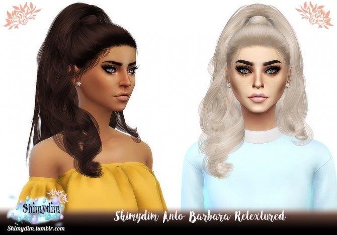 Sims 4 Anto Barbara Hair Retexture Naturals + Unnaturals at Shimydim Sims
