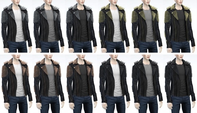 Sims 4 Studded Leather Jacket at Darte77