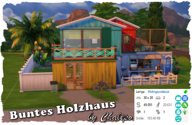 Sims 4 Colorful wooden house by Chalipo at All 4 Sims