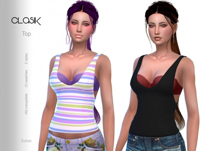 Sims 4 ClasiK Top by Suzue at TSR