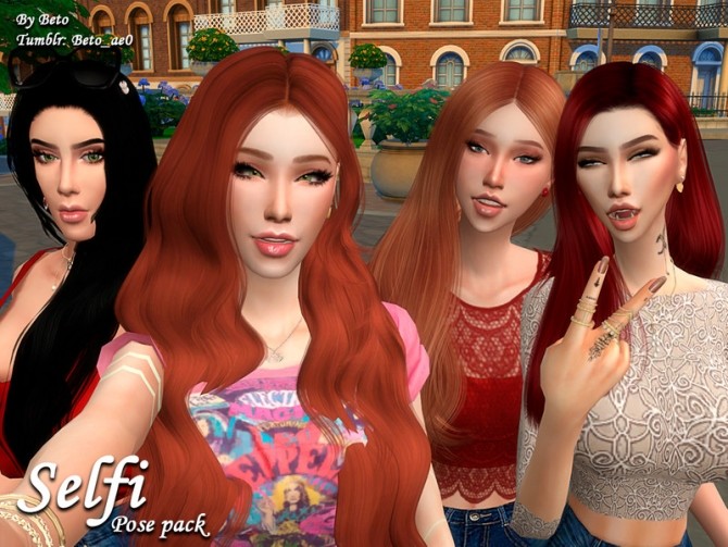 Sims 4 Selfi Pose pack by Beto ae0 at TSR