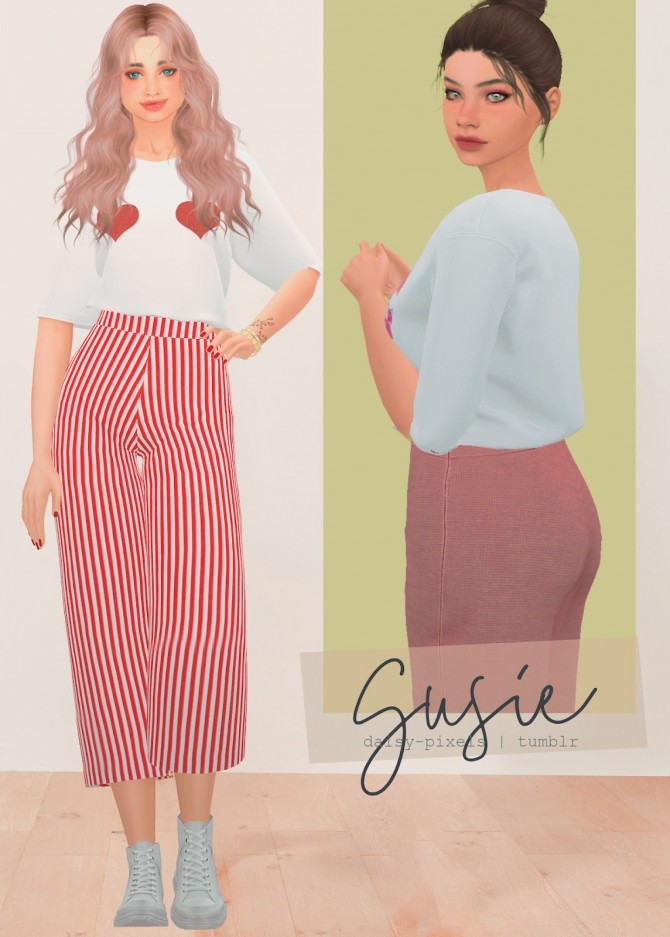 Sims 4 Susie Set: blouse and pants at Daisy Pixels