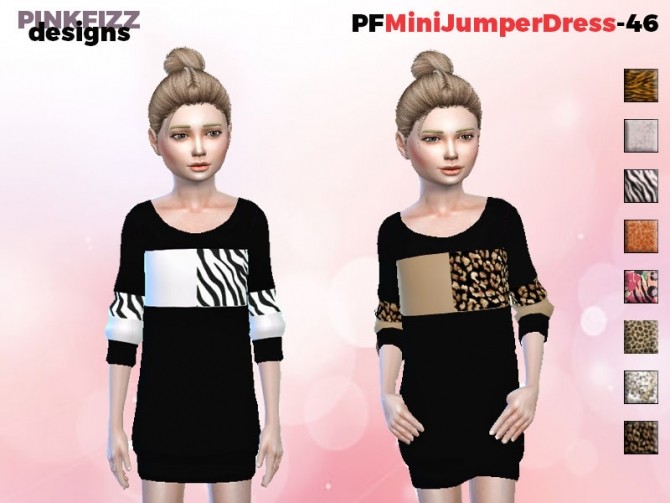 Sims 4 Mini Jumper Dress P46 by Pinkfizzzzz at TSR