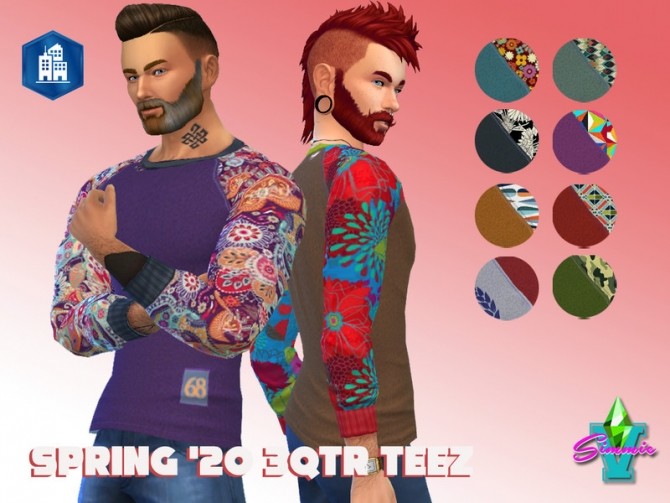 Sims 4 3Qtr Spring Teez by SimmieV at TSR