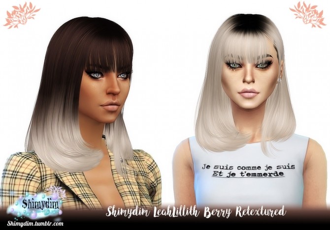 Sims 4 LeahLillith Berry Hair Retexture Ombre + DarkRoots Naturals + Unnaturals at Shimydim Sims