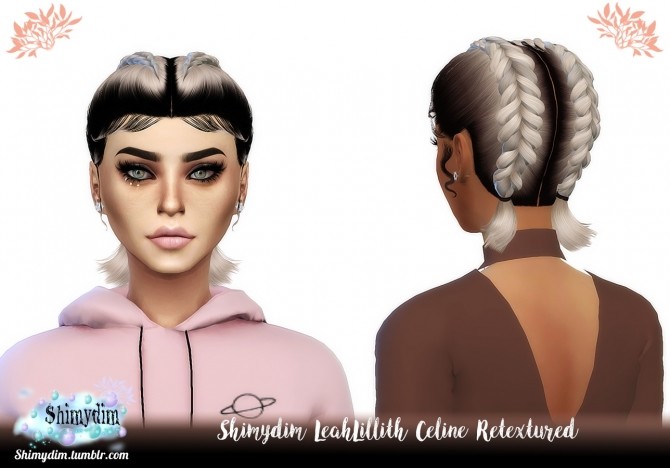 Sims 4 LeahLillith Celine Hair Retexture Ombre + DarkRoots Naturals + Unnaturals at Shimydim Sims