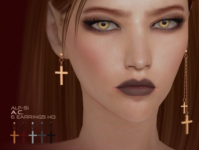Sims 4 A.C. earrings HQ & Thirdeye necklace at Alf si
