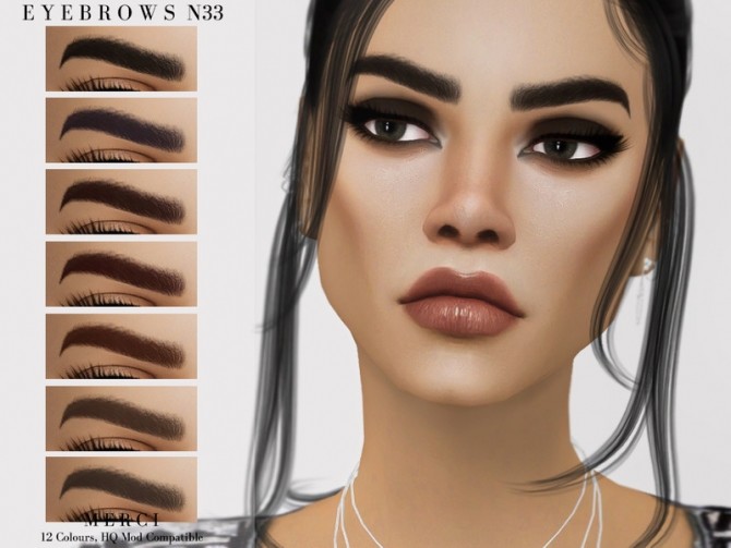 Sims 4 Eyebrows N33 by Merci at TSR