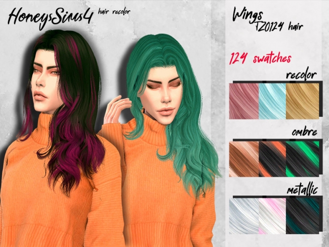 Female Hair Recolor Retexture Wings On0918 By Honeyss